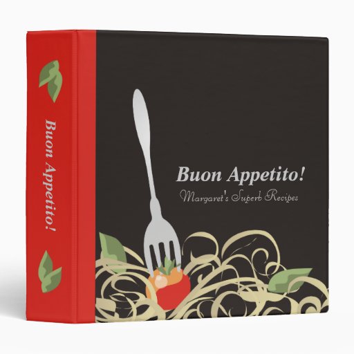 spaghetti fork tomato recipe cookbook binder