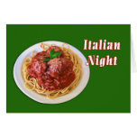 Spaghetti & Meatballs Italian Night Cards