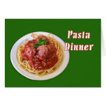 Spaghetti & Meatballs Pasta Dinner Greeting Card