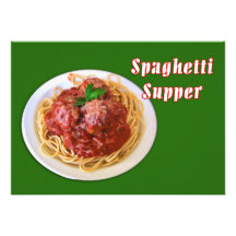 Spaghetti & Meatballs Spaghetti Supper Personalized Invite