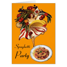 SPAGHETTI PARTY DANCE,ITALIAN KITCHEN AND TOMATOES CARDS