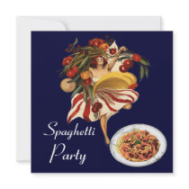 SPAGHETTI PARTY DANCE,ITALIAN KITCHEN AND TOMATOES CUSTOM ANNOUNCEMENT