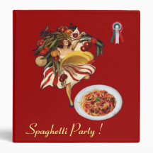 SPAGHETTI PARTY DANCE ITALIAN KITCHEN RECIPE BOOK VINYL BINDERS
