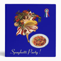 SPAGHETTI PARTY DANCE ITALIAN KITCHEN RECIPE BOOK VINYL BINDER