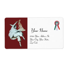 SPAGHETTI PARTY ITALIAN KITCHEN, RESTAURANT orange Personalized Shipping Label