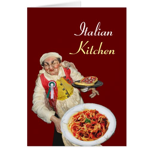SPAGHETTI & PIZZA PARTY RESTAURANT green white red Greeting Cards