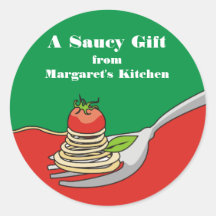 Spaghetti tomato Italian food from my kitchen Round Sticker