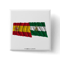 Spain and Andalucía waving flags