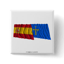 Spain and Asturias waving flags