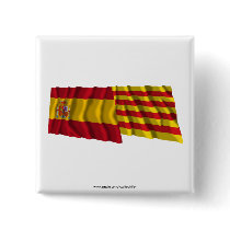 Spain and Cataluña waving flags