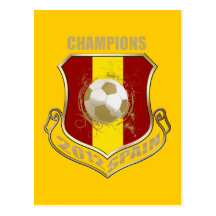 Spain Champions shield Emblem badge 2012 Campeona Postcard