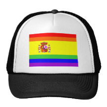 spain country gay proud rainbow flag homosexual trucker hats