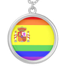 spain country gay proud rainbow flag homosexual necklaces
