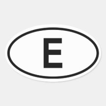 Spain "E" Sticker