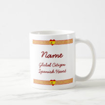 Spain Flag-hearts Map Customizable Mug
