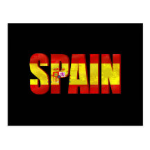 Spain flag logo emblem for proud Spaniards Post Cards