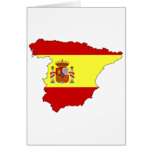 Spain flag map card