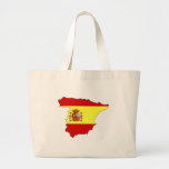 Spain Flag Map full size Canvas Bags