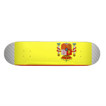 Spain Flag Skate Board