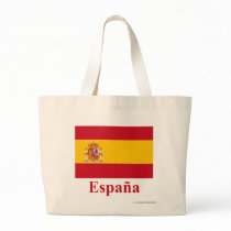 Spain Flag with Name in Spanish Tote Bags