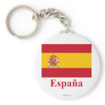 Spain Flag with Name in Spanish keychains