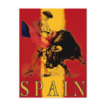 Spain Postcard with Vintage Bullfight