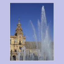 Spain, Sevilla, Andalucia Fountain and ornate postcards