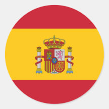 Spain/Spanish Flag Round Stickers