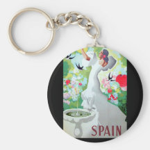 Spain Vintage Image Key Chains