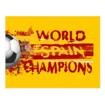 Spain World Champions Grunge 2010 Gift Post Card