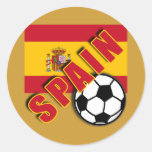 SPAIN World Soccer Fan Tshirts Round Stickers