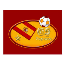 Spains New España fans 1 star Soccer logo Postcards