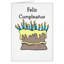 Spanish Birthday Card - Birthday Cake