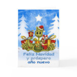 Spanish Christmas Card - Cute Dragon - Feliz Navid