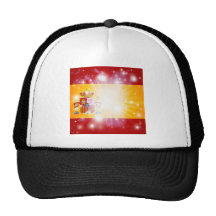 Spanish flag background trucker hat