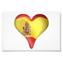 Spanish Flag In A Heart Photo Print