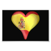 Spanish Flag In A Heart Art Photo