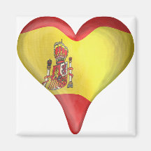 Spanish Flag In A Heart Refrigerator Magnet
