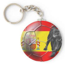 Spanish flag soccer ball Spain soccer gifts Key Chains