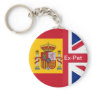 spanish flag, Union Jack Ex-Pat Key Chains