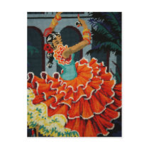 Spanish Flamenco Dancer Post Card