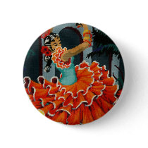 Spanish Flamenco Dancer Sticker Pin