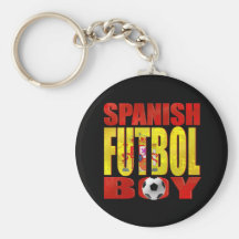 Spanish Futbol Boy and Futbol Girl gifts Keychain