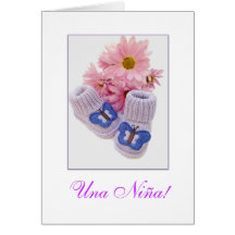 Spanish: It's a girl! Una Niña! Greeting Card