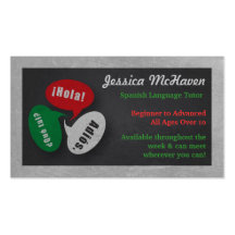 Spanish Language Tutor Business Card