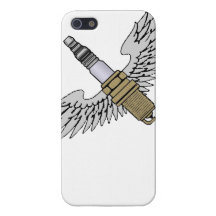 spark plug with wings cool fun engine car combusti covers for iPhone 5