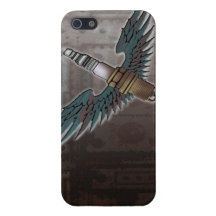 spark plug with wings cool fun engine car combusti iPhone 5 cover
