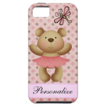 Sparkle Ballerina Bear & Dragonfly iPhone 5 Case