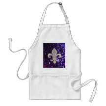Sparkle jewel Fleur De Lis Sequins Purple Apron