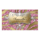 Sparkle Jewellery Business Card Zebra Gold Pink Si